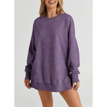 SHEWIN Women's Casual Long Sleeve Crewneck Lightweight Pullover Sweatshirt