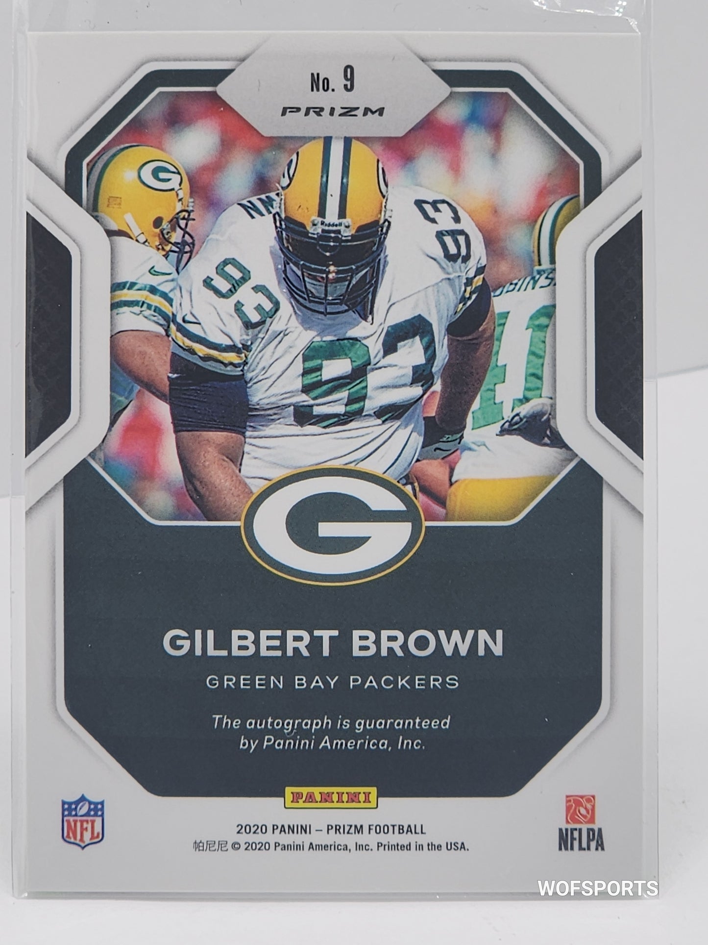 2020 Panini Prizm Sensational Signatures Green Prizm Gilbert Brown #9 Auto