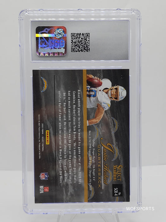 2020 Panini Select Certified Rookies Justin Herbert #SCR-4 CSG GEM Mint 10