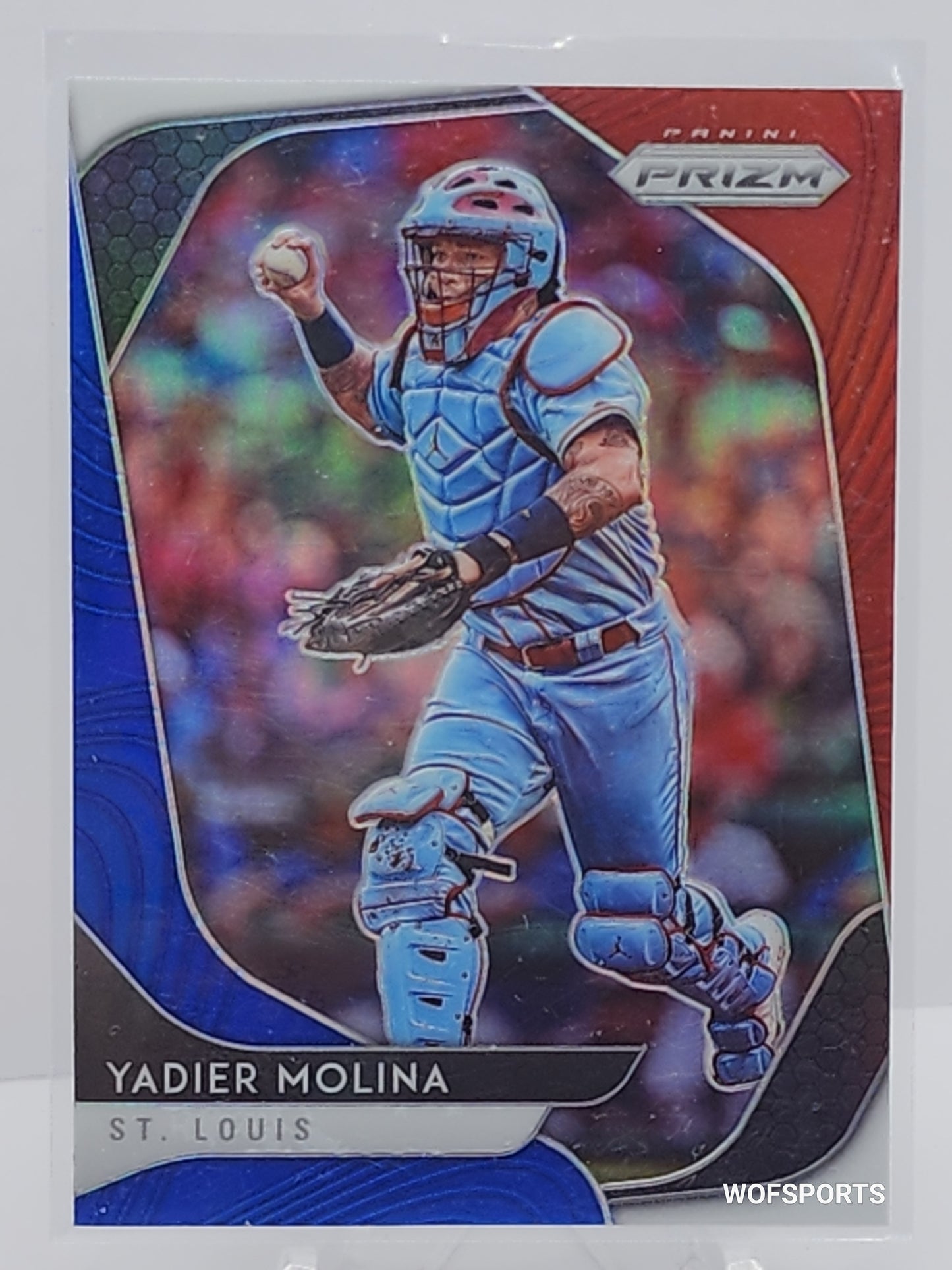 2020 Panini Prizm Yadier Molina Red White & Blue Prizm #152 St. Louis Cardinals
