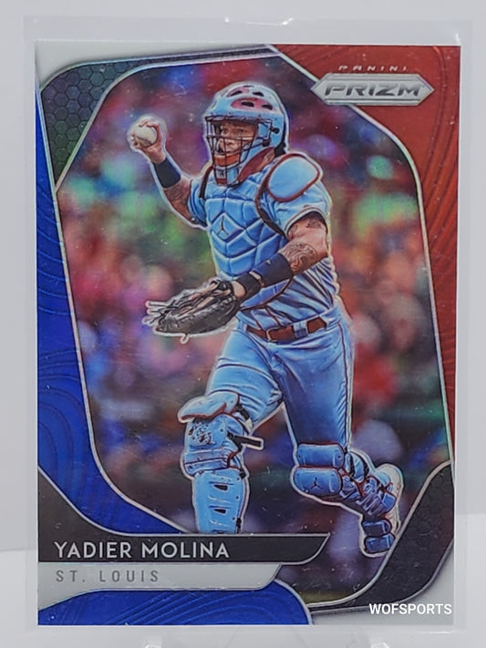 2020 Panini Prizm Yadier Molina Red White & Blue Prizm #152 St. Louis Cardinals