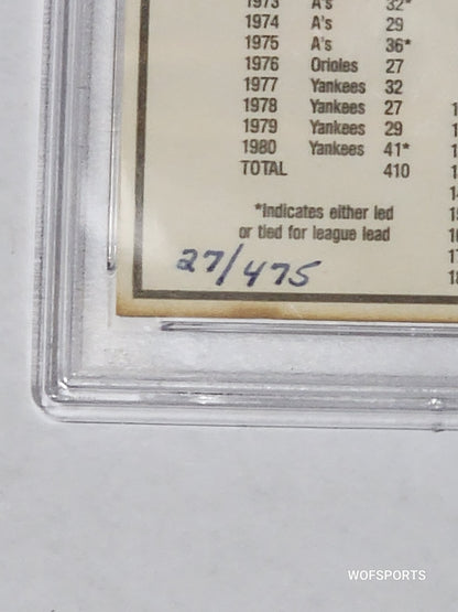 1981 Donruss 1st Edition Collector Series Autographed Reggie Jackson #468 27/475 PSA Auto