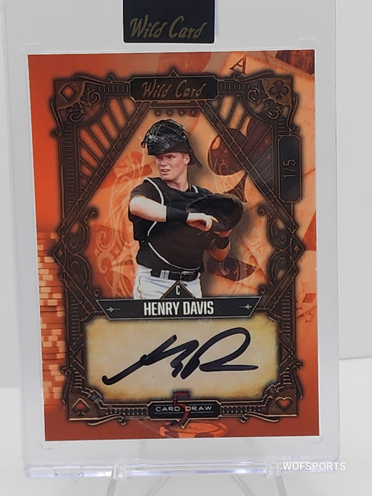 2023 Wild Card 5 Card Draw Vintage Orange Auto 1/5 Henry Davis