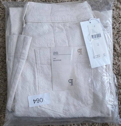 Anthropologie Pilcro The Skipper Cream Textured Crop Wide Leg Pant - Choose your Size