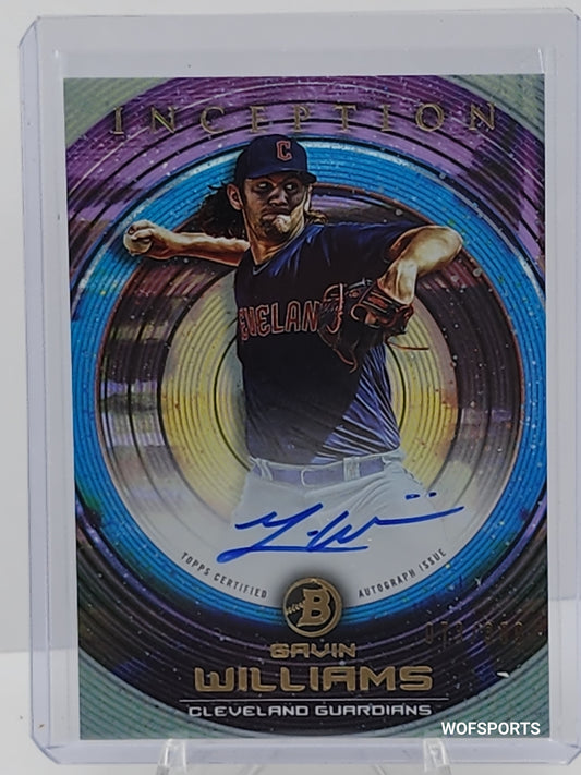 2022 Bowman Inception Auto 73/99 Gavin Williams #PA-GW Cleveland Indians