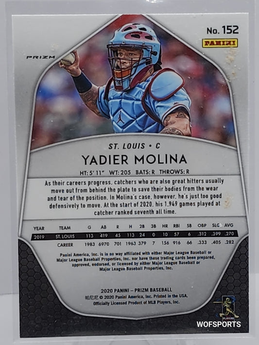 2020 Panini Prizm Yadier Molina Red White & Blue Prizm #152 St. Louis Cardinals