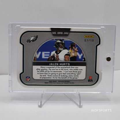 2022 Obsidian #ORB_JHU Jalen Hurts ORBITAL DIE CUT 03/10 Eagles