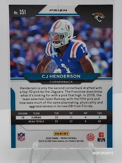 2020 Panini Prizm Neon Green Pulsar 127/175 CJ Henderson #351 Rookie
