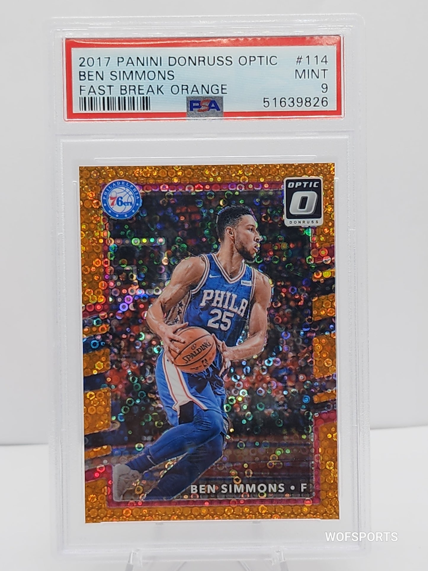 2017-18 Panini Donruss Optic Fast Break Orange Ben Simmons #114 PSA 9 Mint