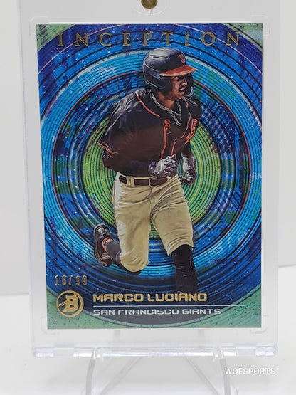 2022 Bowman Inception Blue 16/99 Marco Luciano #94 San Francisco Giants
