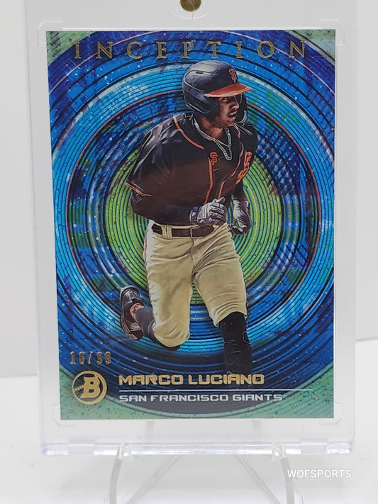 2022 Bowman Inception Blue 16/99 Marco Luciano #94 San Francisco Giants