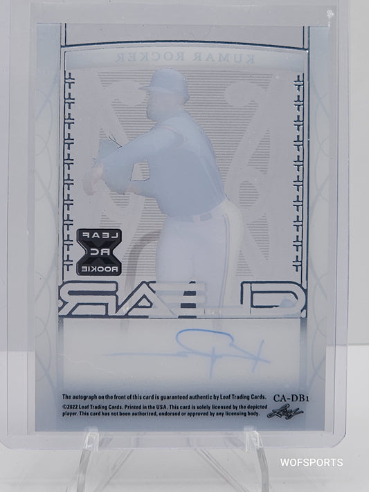 2022 Leaf Trinity Clear Auto 72/99 Kumar Rocker #CA-DB1 - Rangers