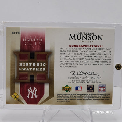 2004 Upper Deck Legendary Cuts Game Used Jersey Thurman Munson #HSTM New York Yankees
