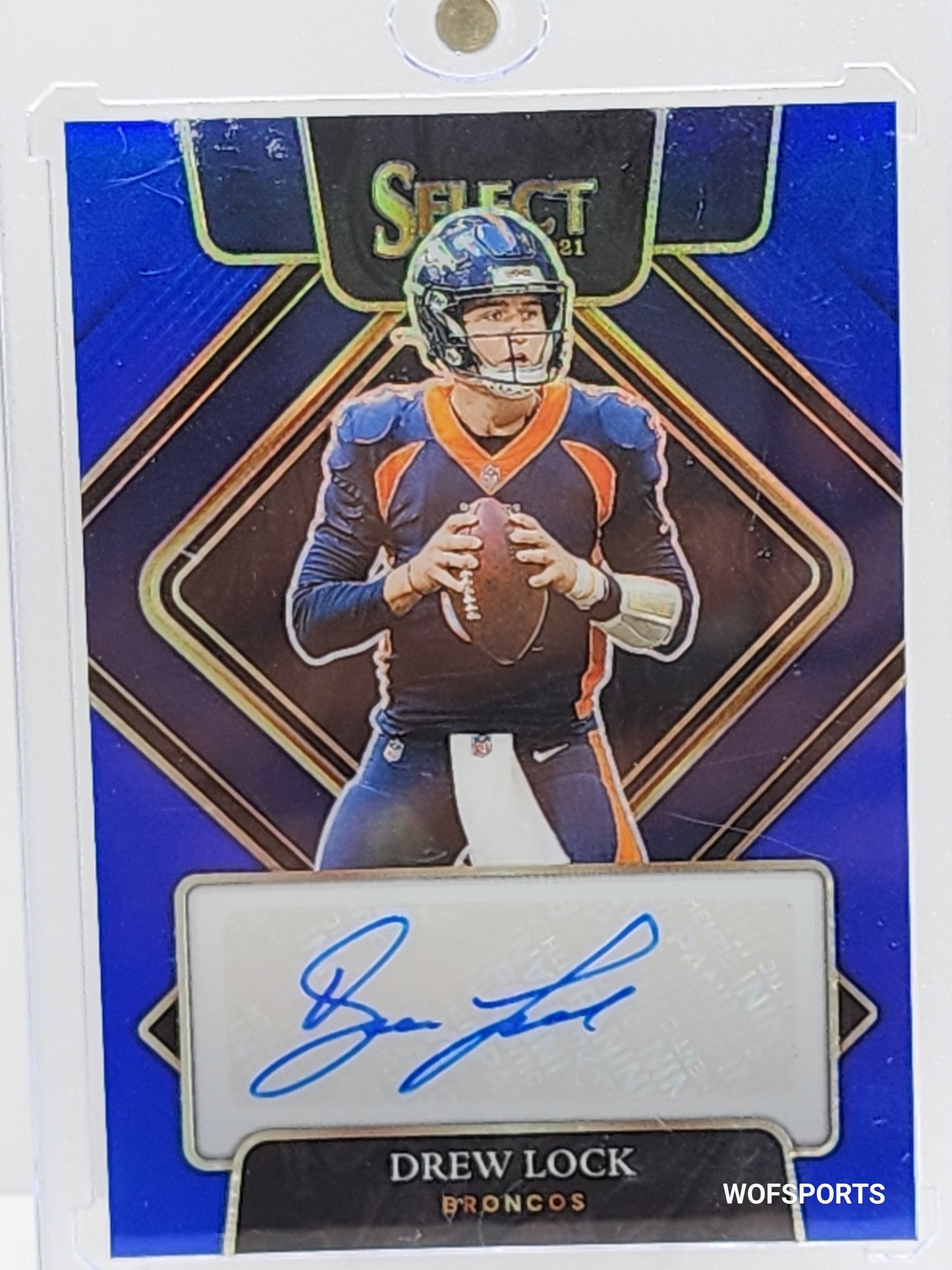 2021 Panini Select NFL Football Drew Lock #SIP-DLO Blue Prizm Auto 27/99