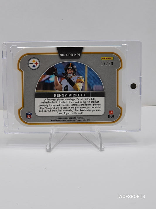 2022 Panini Obsidian Kenny Pickett #ORB-KPI Orbital Die-Cut Rookies #/99 RC Pittsburgh Steelers