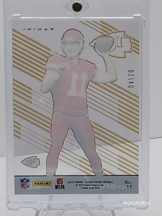 2015 Panini Clear Vision Alex Smith #19 Clear Vision Gold 4/10 Kansas City Chiefs