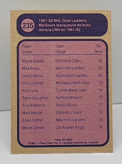 1982 O-Pee-Chee #235 Wayne Gretzky League Leaders