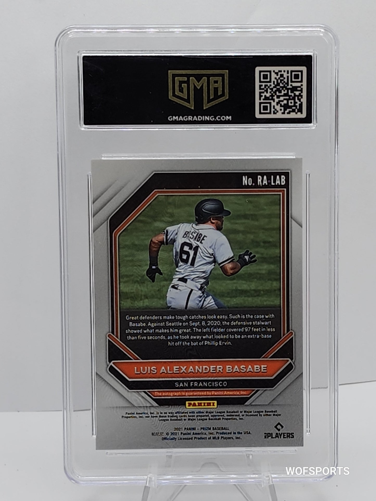 2021 Panini Prizm Luis Alexander Basabe #PDP31 San Francisco Giants GMA 10 Gem Mint