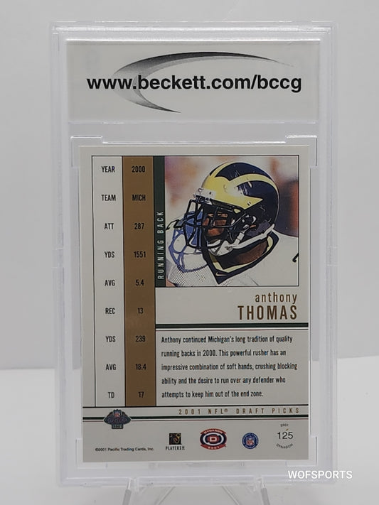 2001 Pacific Dynagon Anthony Thomas Rookie BCCG 9.0 Mint. Rare
