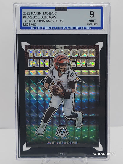 2022 PANINI Mosaic Touchdown Master Mosaic JOE BURROW #TD-2 Bengals ISA 9 Mint