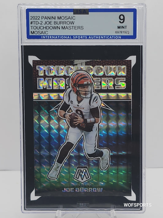 2022 PANINI Mosaic Touchdown Master Mosaic JOE BURROW #TD-2 Bengals ISA 9 Mint