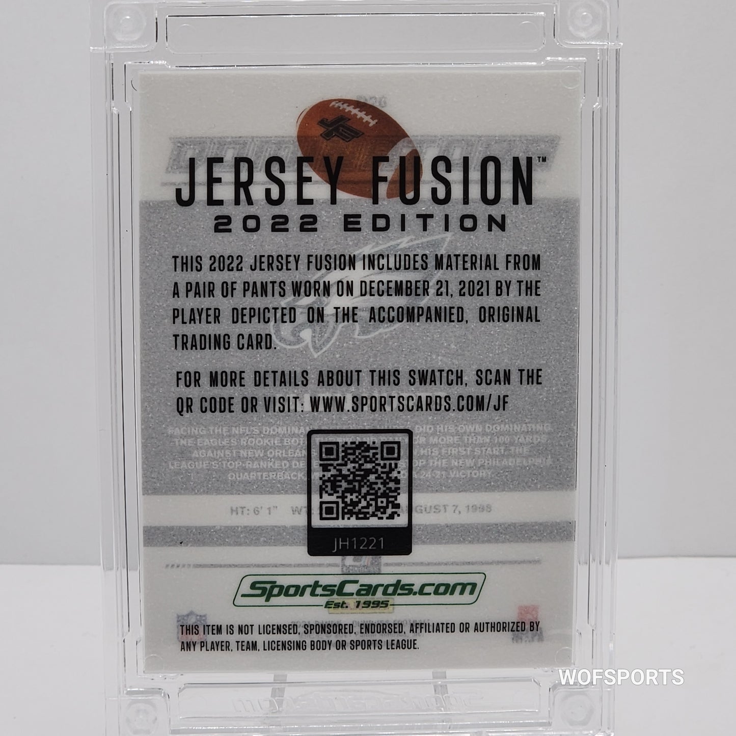 2022 Jersey Fusion Jalen Hurts Game Used Material Philadelphia Eagles