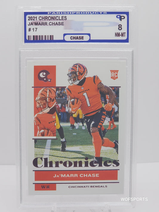 2021 Chronicles Ja'Marr Chase RC #17 Parish 8 NM-MT