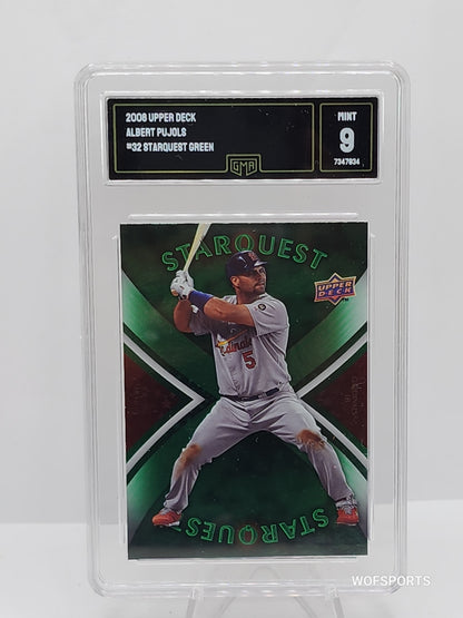 2008 Upper Deck Starquest Green Albert Pujols #32 St. Louis Cardinals GMA 9 Mint
