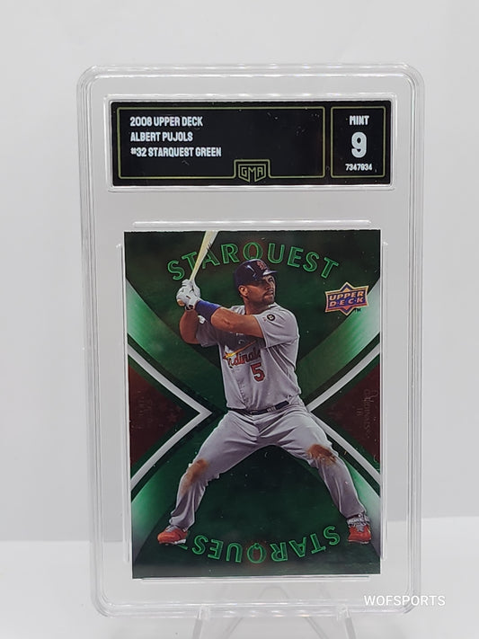 2008 Upper Deck Starquest Green Albert Pujols #32 St. Louis Cardinals GMA 9 Mint