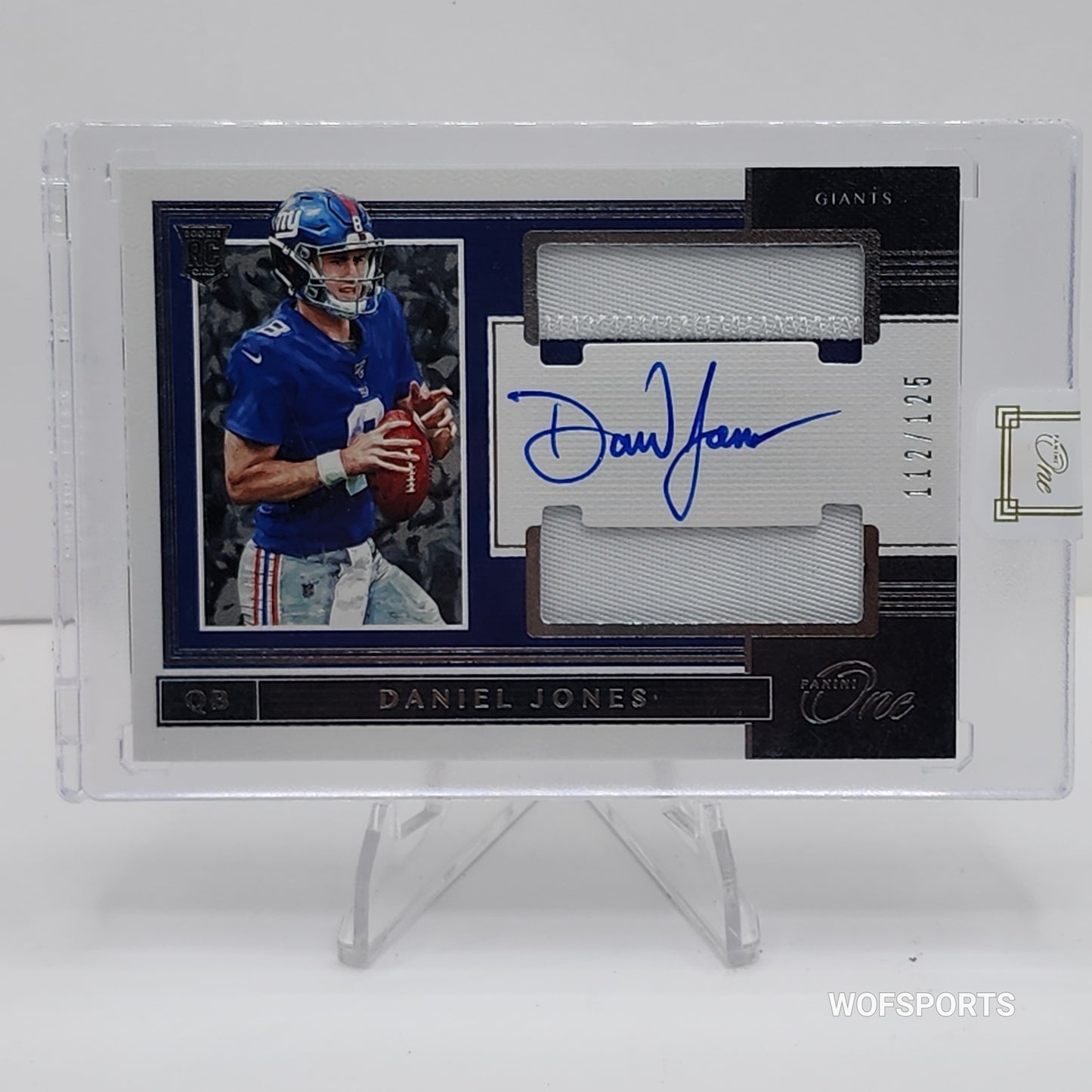 2019 Panini One 112/125 Daniel Jones #39 RPA Rookie Dual Patch Auto RC