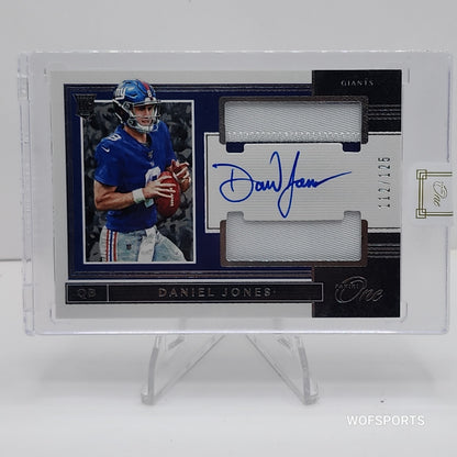 2019 Panini One 112/125 Daniel Jones #39 RPA Rookie Dual Patch Auto RC