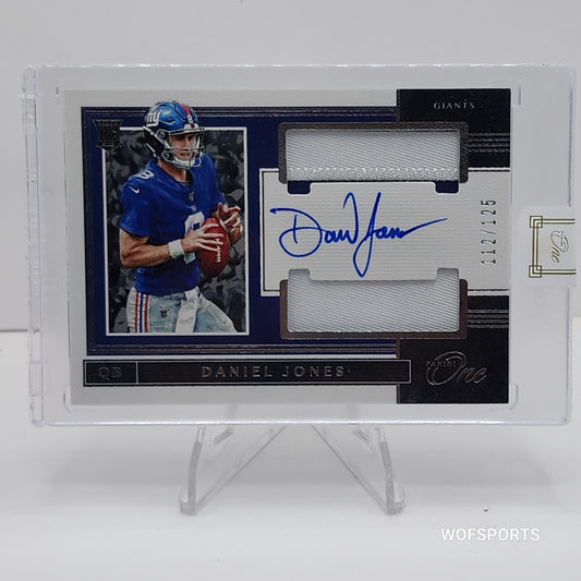 2019 Panini One 112/125 Daniel Jones #39 RPA Rookie Dual Patch Auto RC