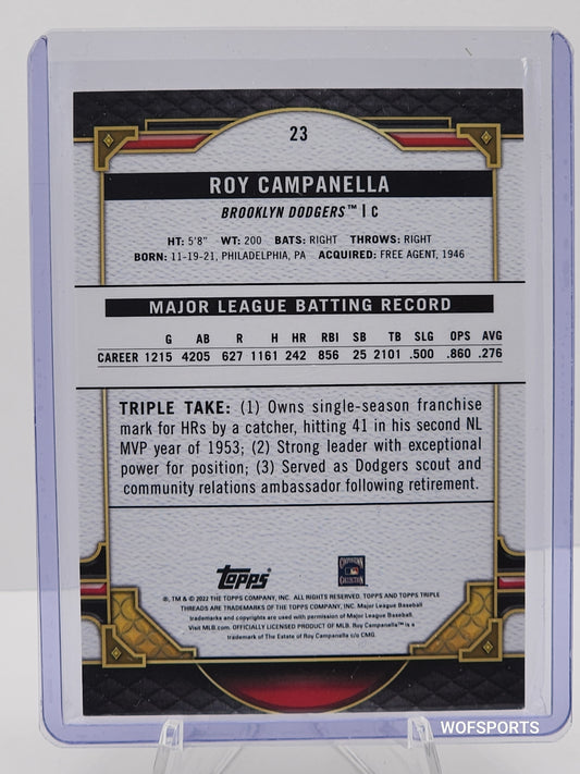 2022 Topps Triple Threads #23 Roy Campanella Purple 35/299