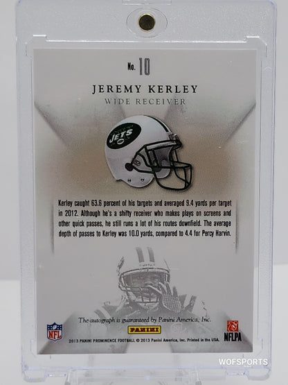 2013 Panini Prominence Eminence Signature #10 Jeremy Kerley 210/999 New York Jets