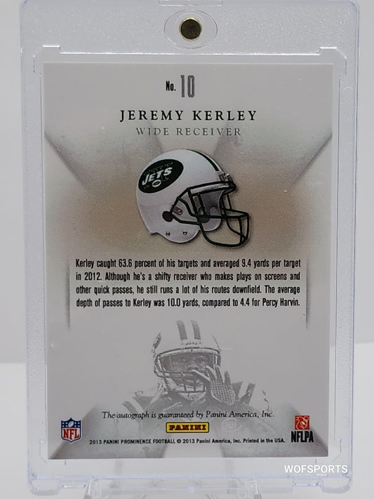2013 Panini Prominence Eminence Signature #10 Jeremy Kerley 210/999 New York Jets