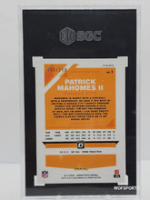 Load image into Gallery viewer, 2019 Panini Donruss Optic Aqua Prizm 59/299 Patrick Mahomes II #1 Chiefs SGC GEM MINT 10
