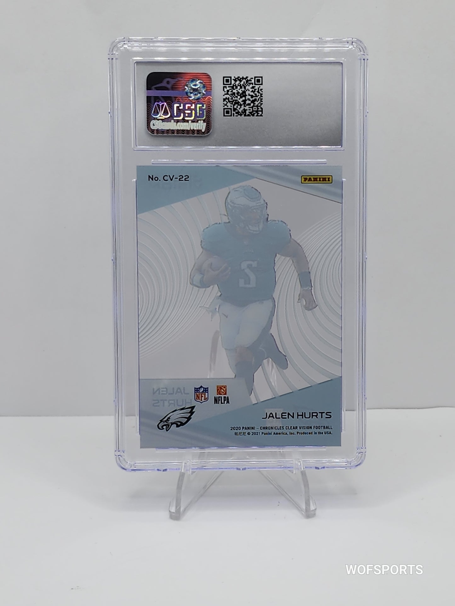 2020 Panini Chronicles Clear Vision Rookies Jalen Hurts #CV-22 Philadelphia Eagles