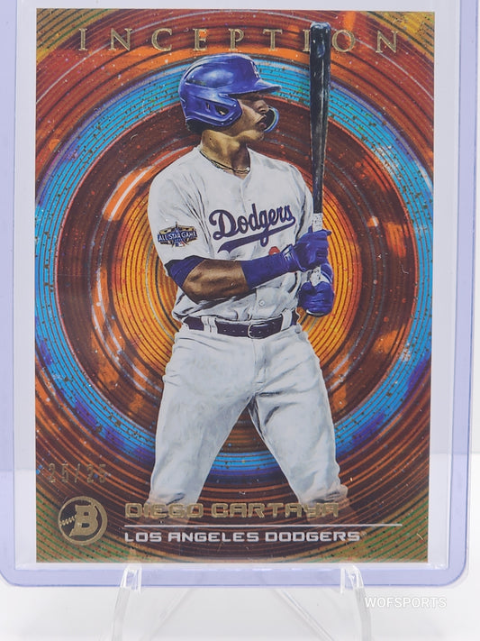 2022 Bowman Inception Orange 25/25 Diego Cartaya #42 Los Angeles Dodgers