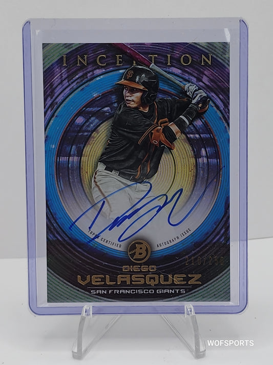 2022 Bowman Inception Prospect Auto 210/250 Diego Velasquez #PA-DV San Francisco Giants