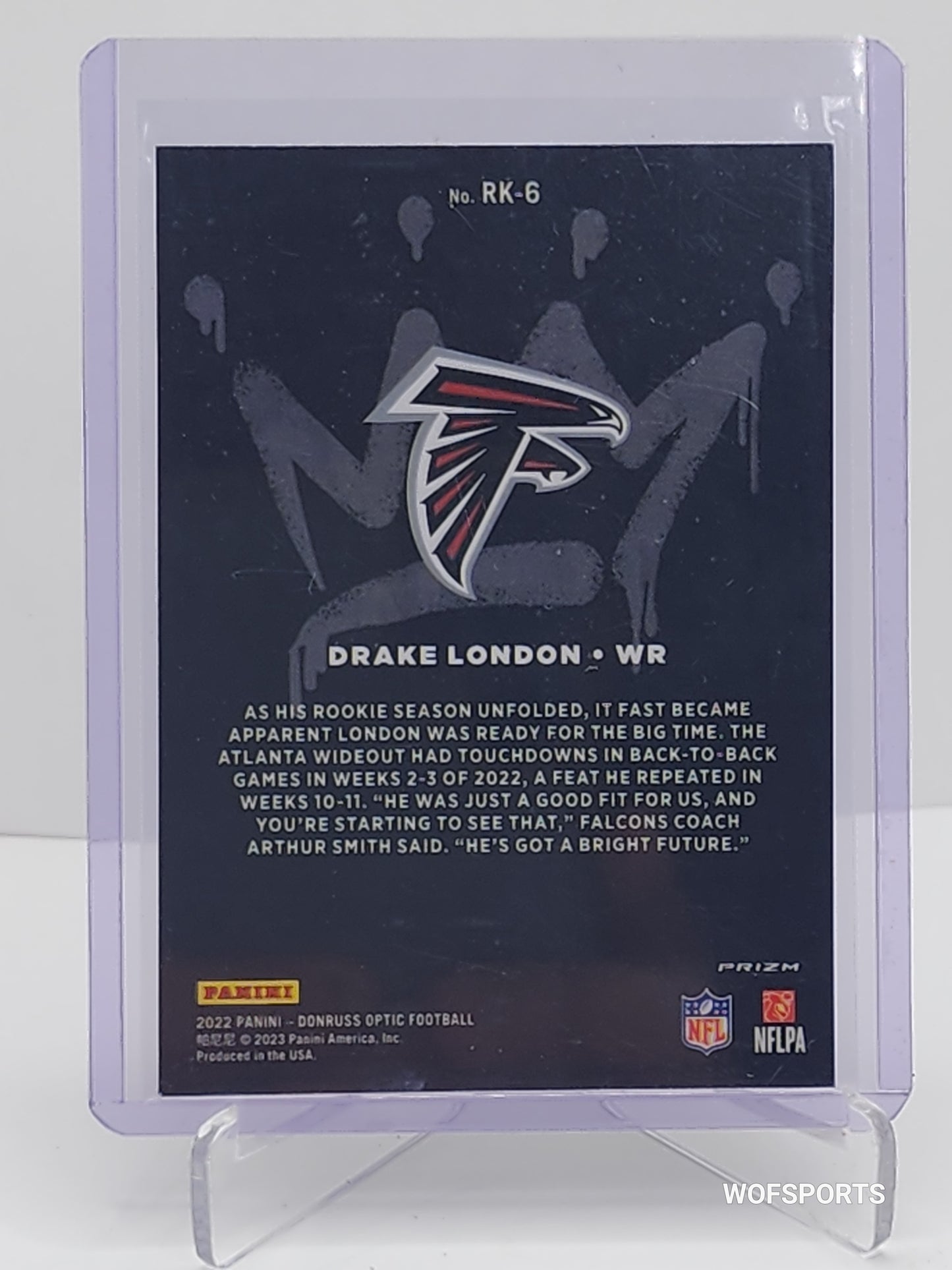 2022 Donruss Optic Drake London Rookie Kings Prizm SP #RK-6 Case Hit ATLANTA FALCONS