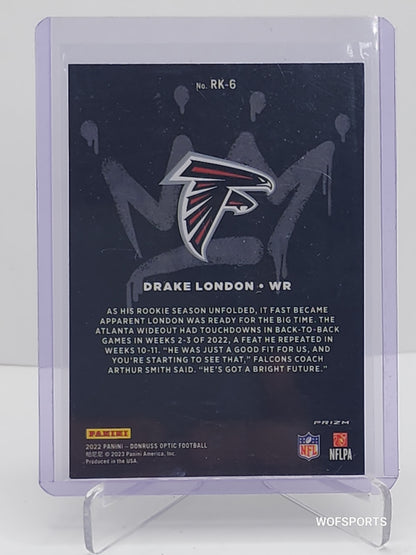 2022 Donruss Optic Drake London Rookie Kings Prizm SP #RK-6 Case Hit ATLANTA FALCONS