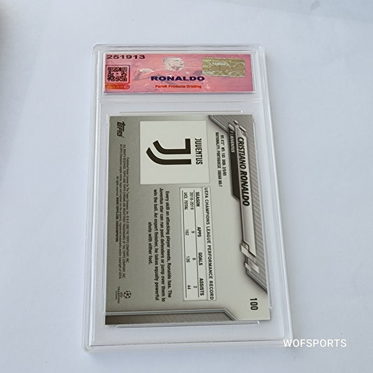 2019-20 Topps Chrome UEFA Cristiano Ronaldo #100 Parish 10 Gem Mint