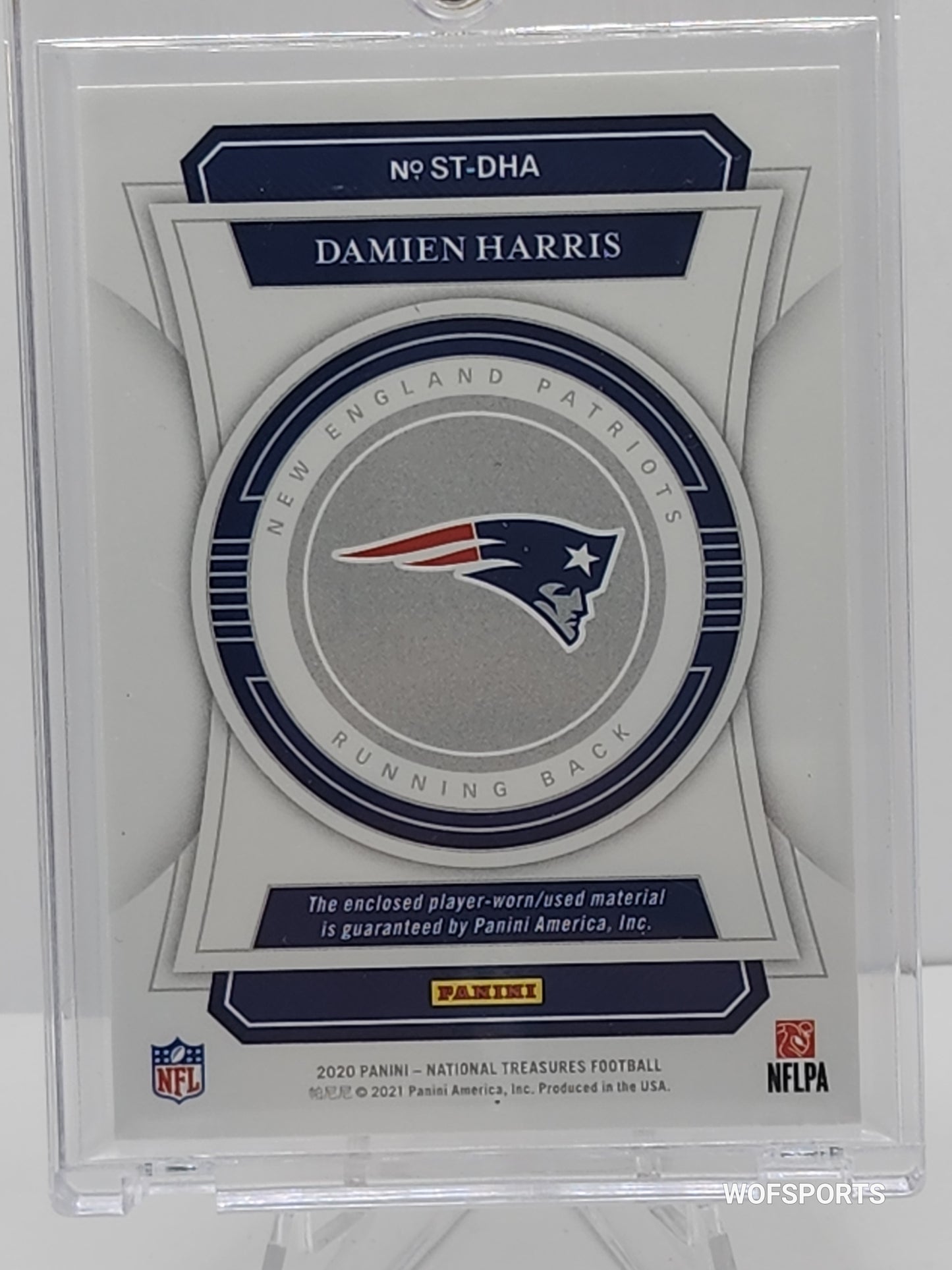 2020 Panini National Treasure Dual Relic #/99 Damien Harris #SR-DHA New England Patriots