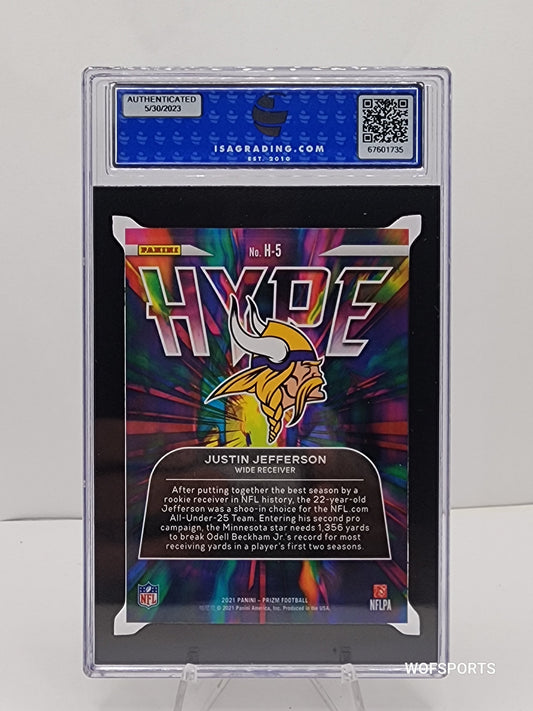 2021 Panini Prizm Hype #H5 JUSTIN JEFFERSON Minnesota Vikings ISA 9 Mint