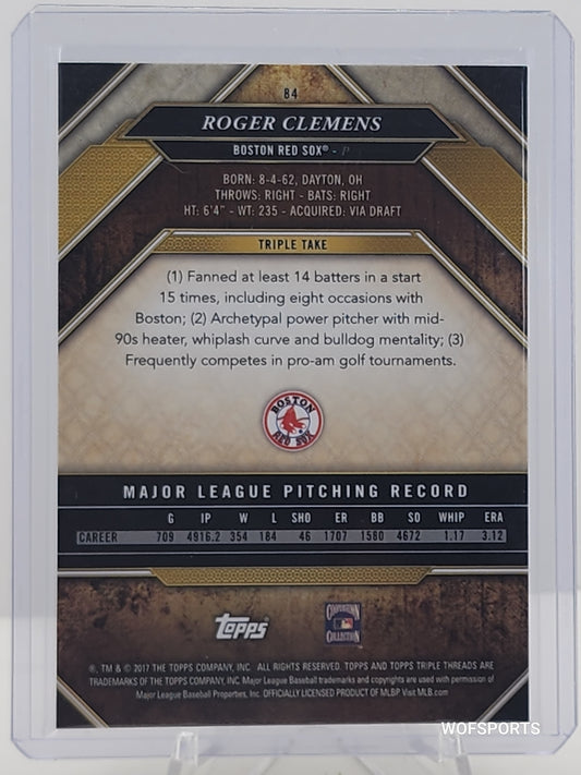 2017 Topps Triple Threads Gold 16/99 Roger Clemens #84 Boston Red Sox