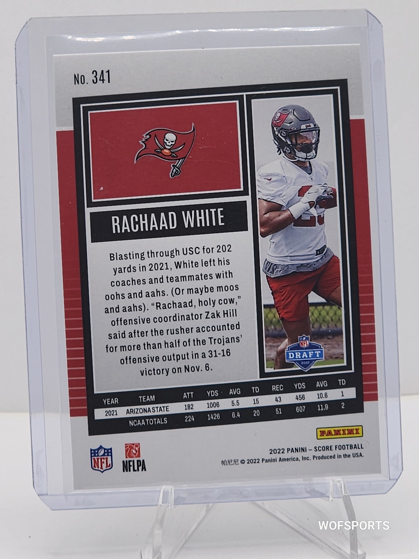 2022 Panini Score Blue Stars 349/399 Rachaad White RC #341 Buccaneers