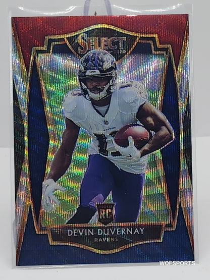 2020 Panini Select Premier Level Tri-Color Prizm 21/199 Devin Duvernay Rookie RC #127