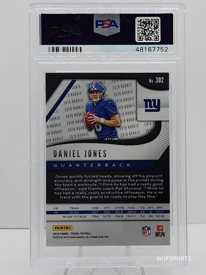 2019 Panini Prizm Daniel Jones Rookie RC #302 New York Giants PSA 10 GEM Mint