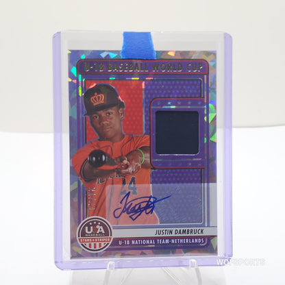 2023 Panini Stars & Stripes Justin Dambruck GU Relic Autograph 21/23 Netherlands