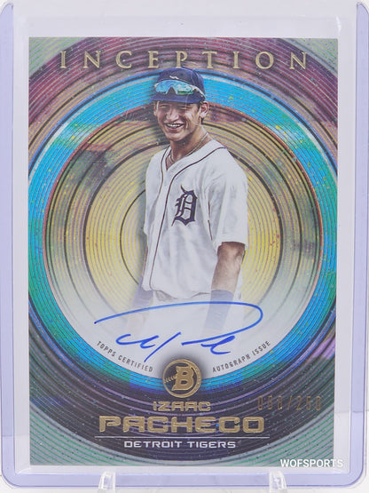 2022 Bowman Inception Auto 88/250 Izaac Pacheco #PA-IP Detroit Tigers